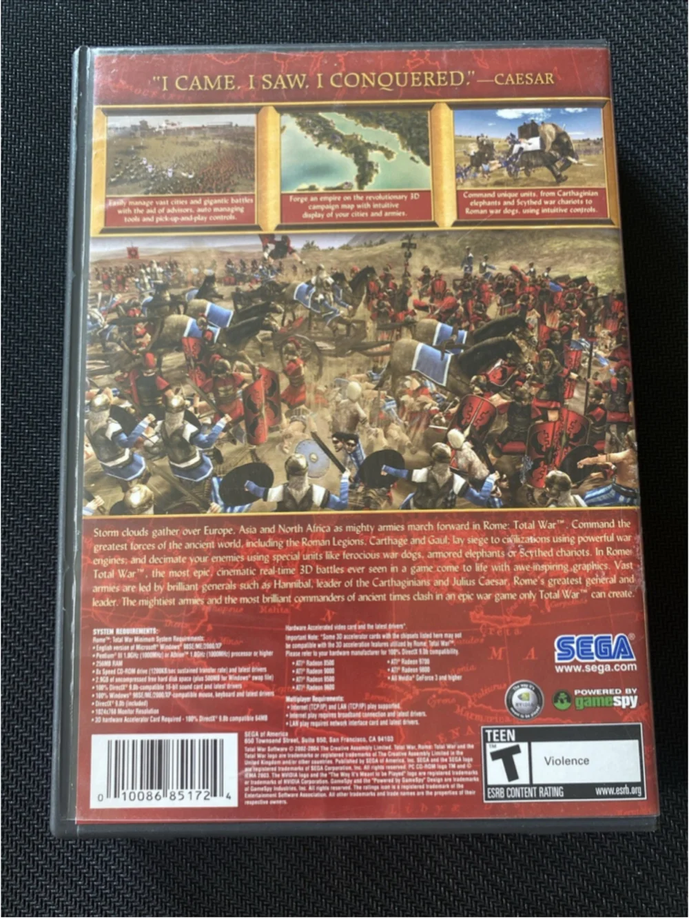 Rome - Total War (PC, 2002-04, T) VIDEO GAME - 3-DISC SET - COMPLETE W MANUAL
